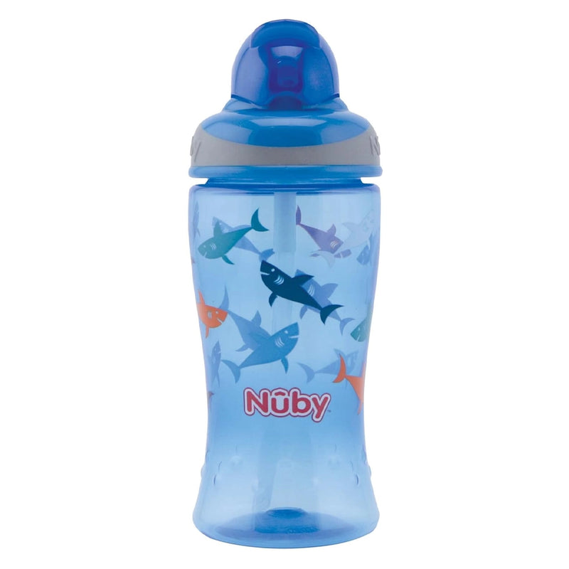 Nûby Gourde à Paille Flip it en Tritan 360ml - Bleu
