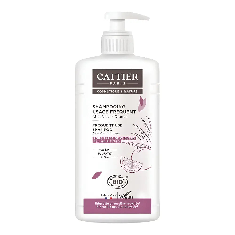 Shampooing Cattier à Aloe vera et l'Orange Bio sans sulfates - 500ml