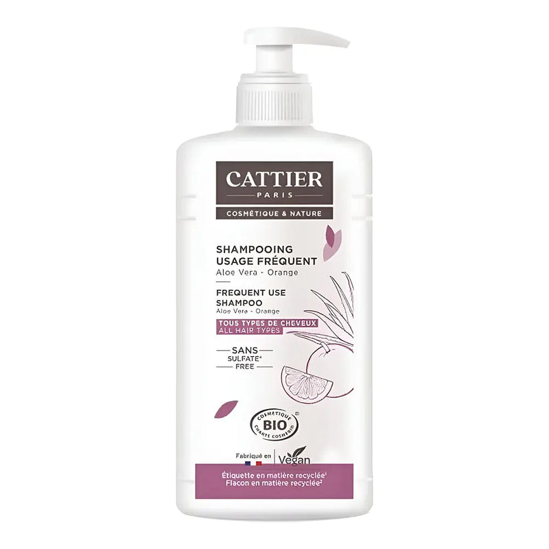 Shampooing Cattier à Aloe vera et l'Orange Bio sans sulfates - 500ml