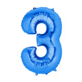 Ballon Chiffre 3 en Aluminium Bleu – 86cm