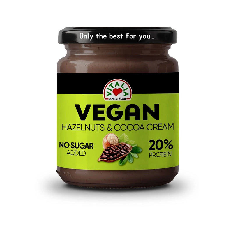 Vitalia Health Food Vegan Cream with Hazelnuts & Cocoa No Sugar Added - 200g