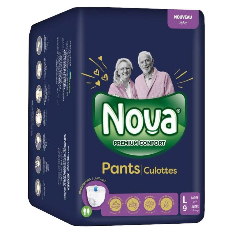 Nova Adult Pull-Up Diapers Large - 9 Pieces