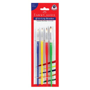Faber-Castell Lot de 4 Pinceaux Tri-Grip Plats