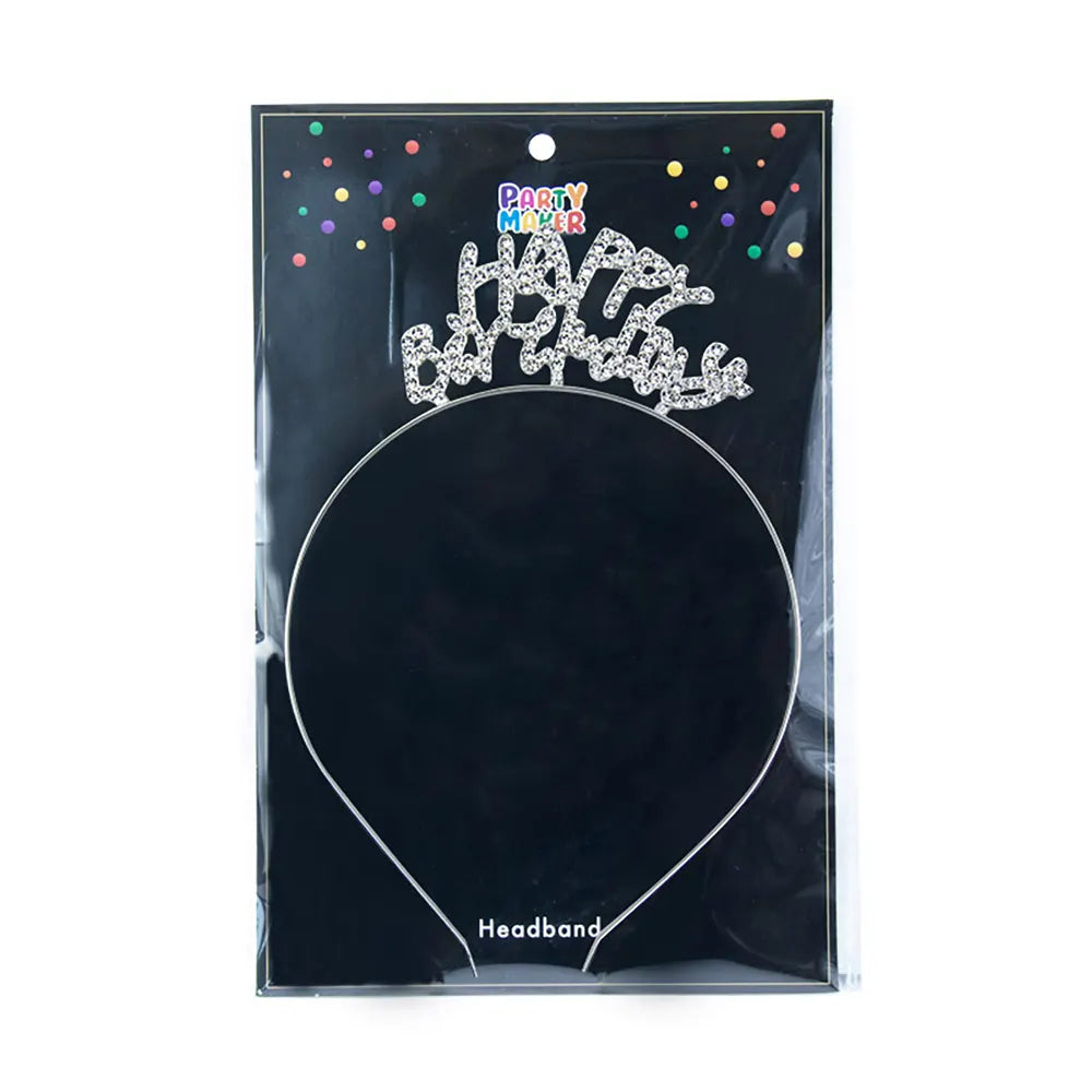 Bandeau Happy Birthday Argenté – 1 Pièce