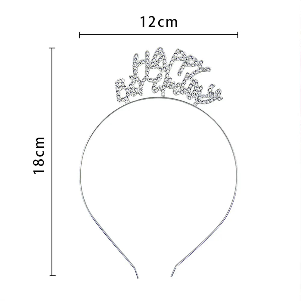 Bandeau Happy Birthday Argenté – 1 Pièce