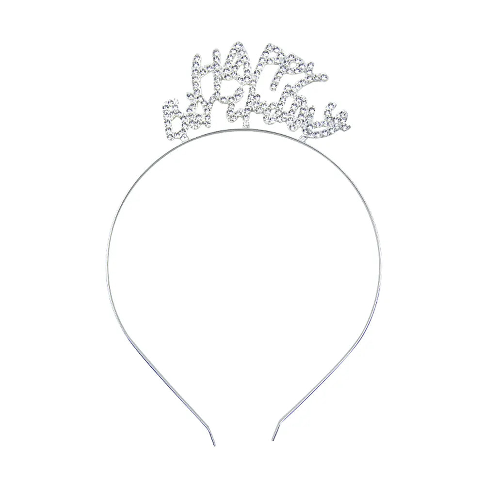 Bandeau Happy Birthday Argenté – 1 Pièce