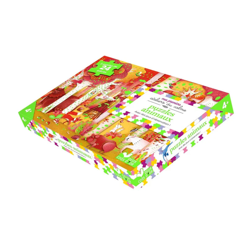 Animal Puzzles 2 Puzzles de 24 piezas y juegos de observación - 3A+