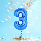 Ballon Chiffre 3 en Aluminium Bleu – 36cm