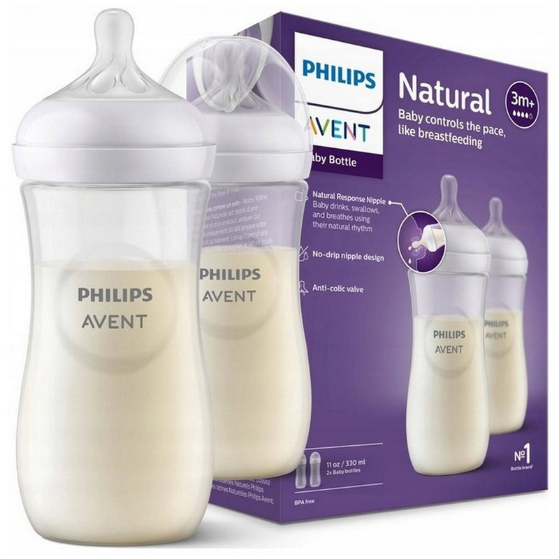 Philips Avent Packs de 2 Biberons Natural Response 3M+ - 330ml