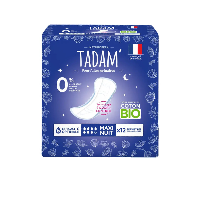Tadam’ Serviettes Fuites Urinaires Maxi Night - 12 Unités