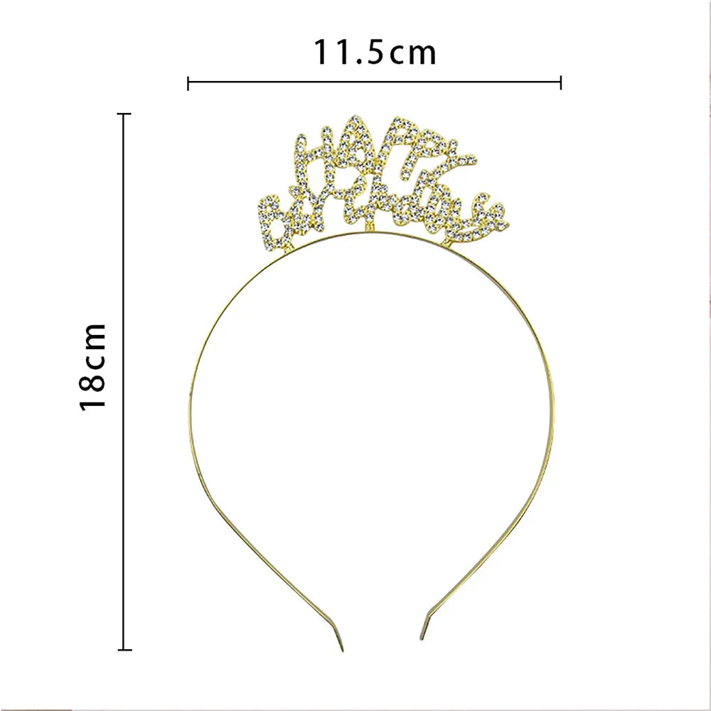 Bandeau Happy Birthday Doré – 1 Pièce