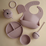 Mushie Bavoir Bébé en Silicone - Mauve Pâle