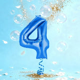 Ballon Chiffre 4 en Aluminium Bleu – 36cm