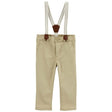Pantalon à bretelles en sergé bébé garçon - Kaki