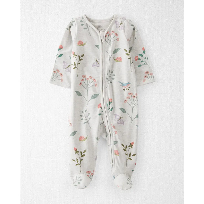 Grenouillère en Coton Bébé Coton Bio Little Planet - Papillons GOTS
