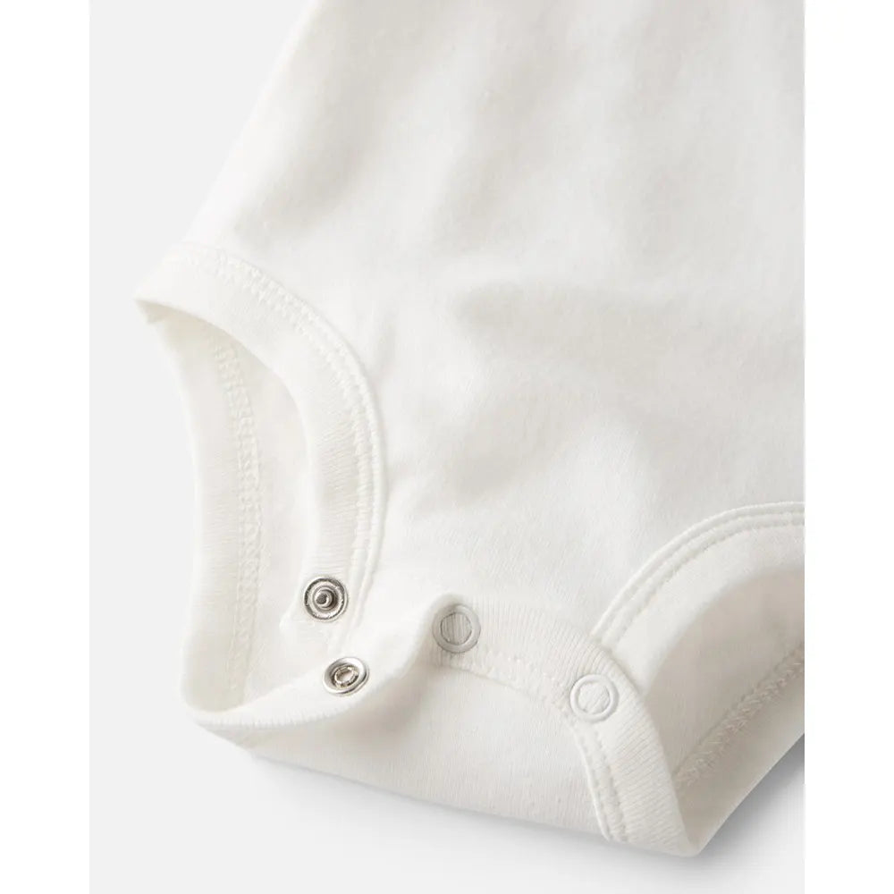 Lot de 3 Bodies MC Bébé en Coton Bio GOTS Little Planet - Blanc