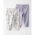 Lot de 2 Jogging en Coton Bio Bébé Fille Little Planet - Papillon & Lilas