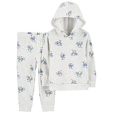 Ensemble 2 pièces bébé : pull sherpa zippé au quart et pantalon en toile