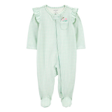 Pyjama dors-bien zippé vichy bébé fille - Coton