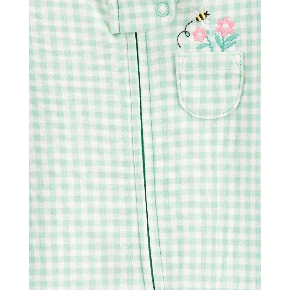 Grenouillère en Coton Zippé Bébé Fille Carter's - Vichy