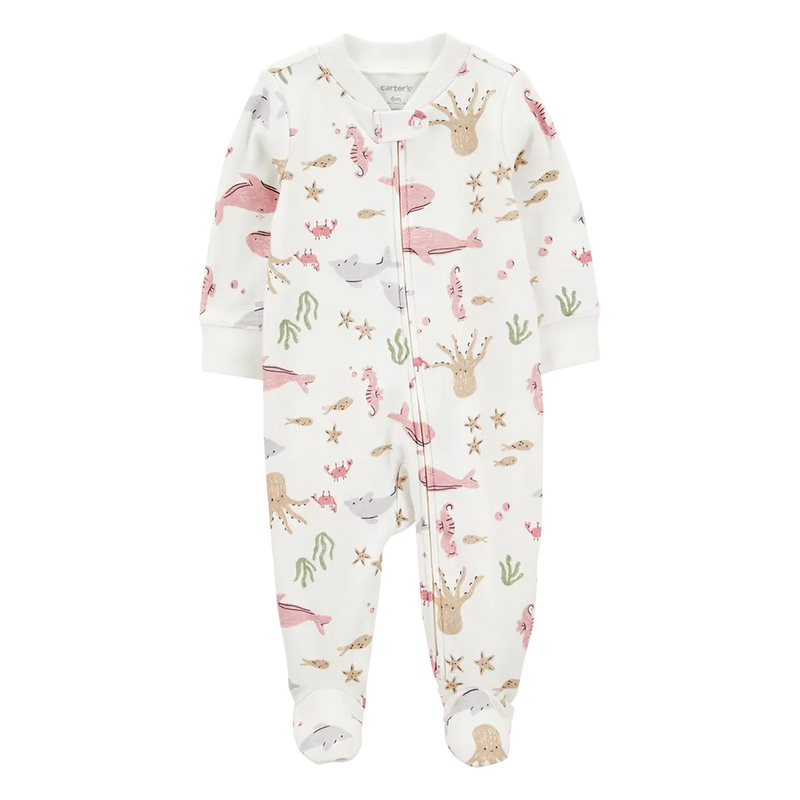 Grenouillère Zippé Bébé Fille Carter's - Animaux Marins