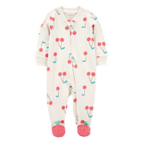 Pyjama dors-bien zippé imprimé cerise bébé fille