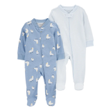 Lot de 2 pyjamas pélican zippés bébé garçon