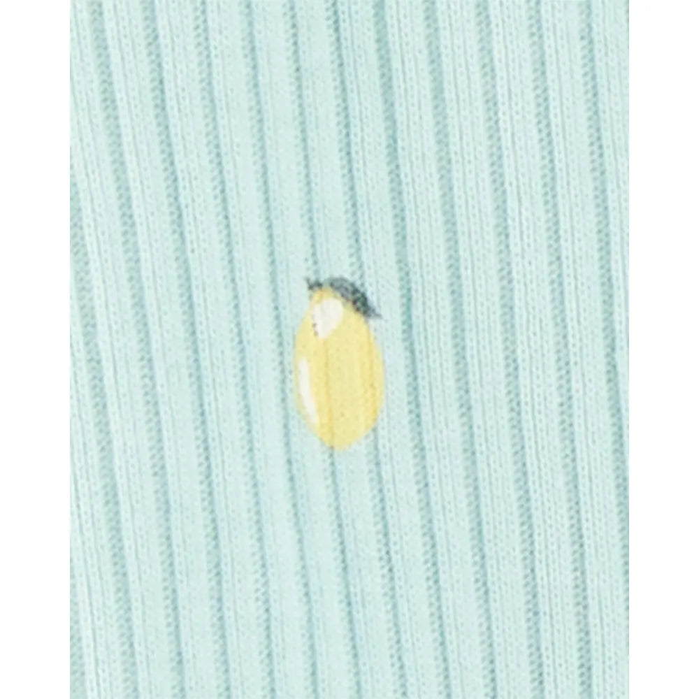 Grenouillère Zippé & Bonnet Bébé Fille Carter's - Citron