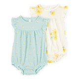 Lot de 2 barboteuses florales bébé fille