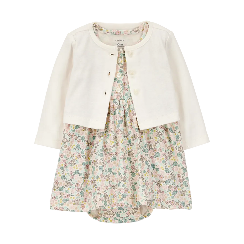 Carter's Baby Girl Dress & Cardigan Set - Floral