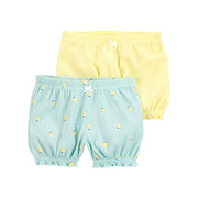Lot de 2 shorts bébé fille - Bleu/Jaune