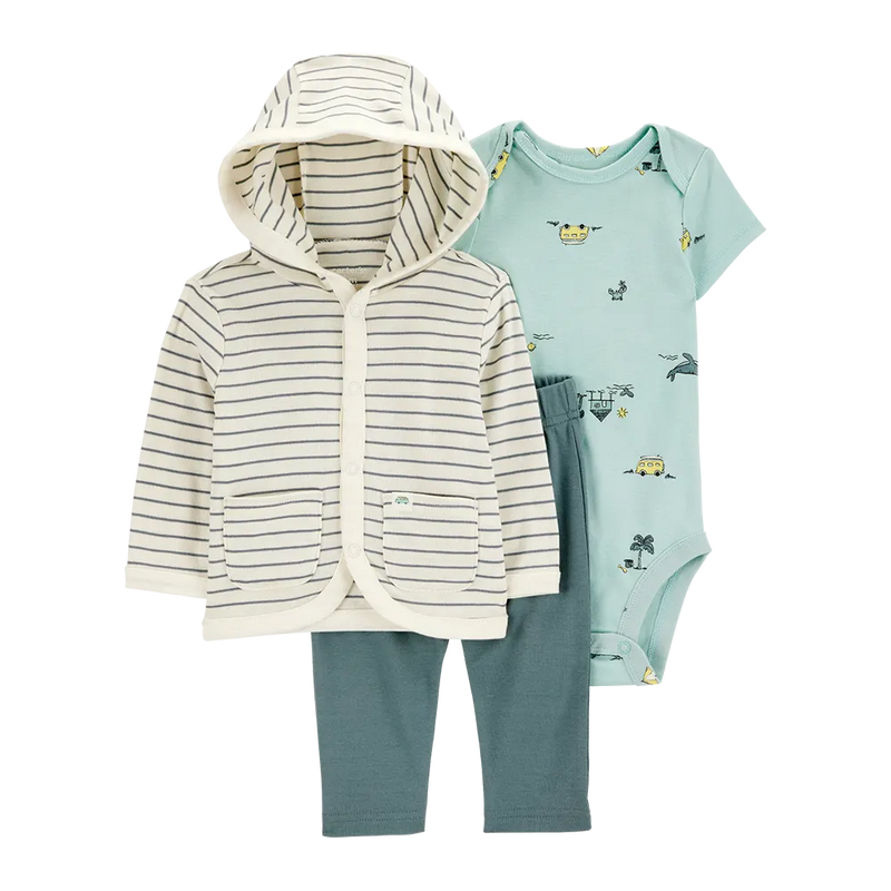 Ensemble 3 Pièces à Capuche Rayé Bébé Garçon Carter's - Multi