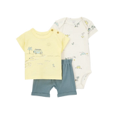 Ensemble 3 pièces plage pour bébé garçon - Coton