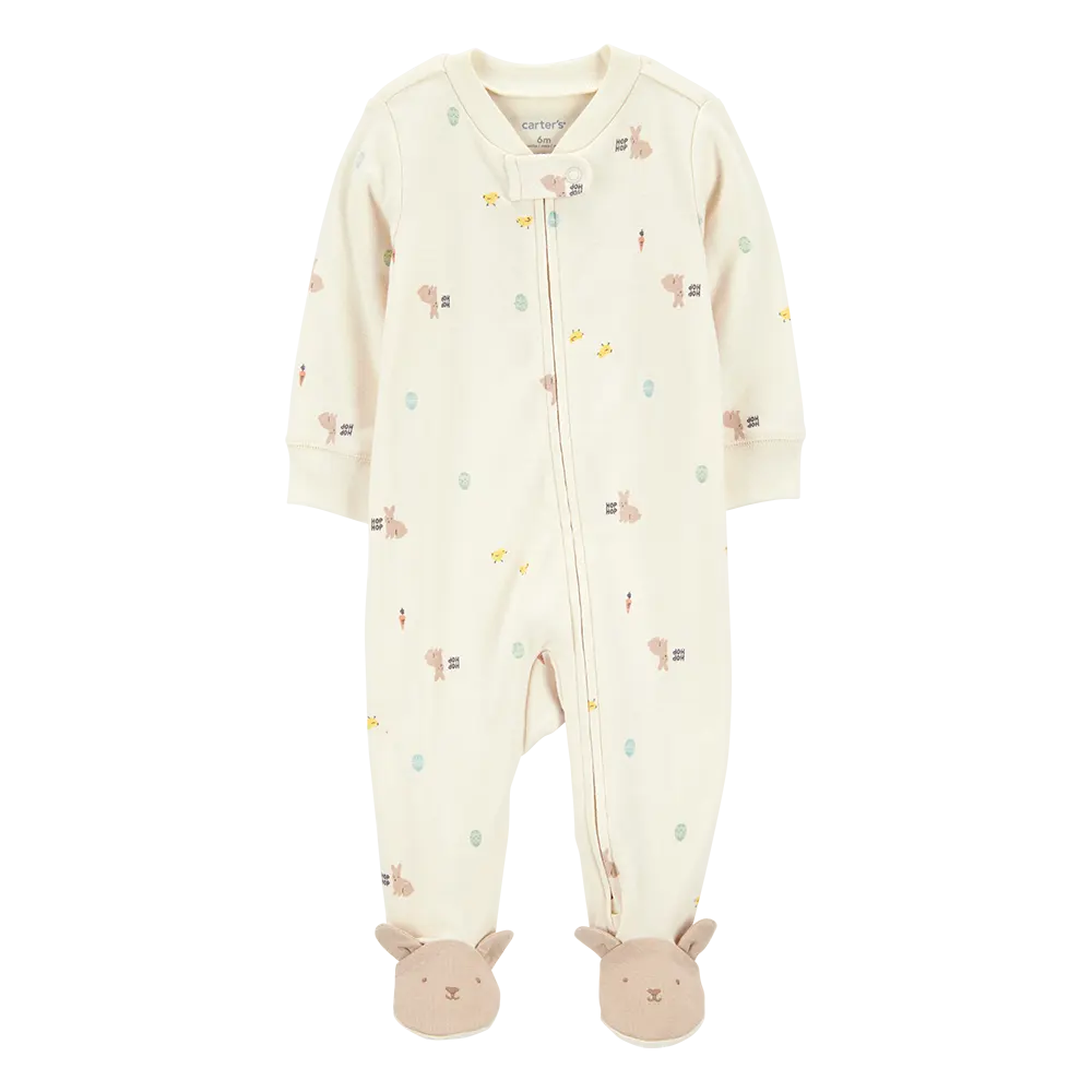 Pyjama dors-bien zippé lapin bébé - Coton