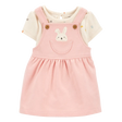 Ensemble 2 pièces body et salopette lapin bébé
