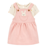 Ensemble 2 pièces body et salopette lapin bébé