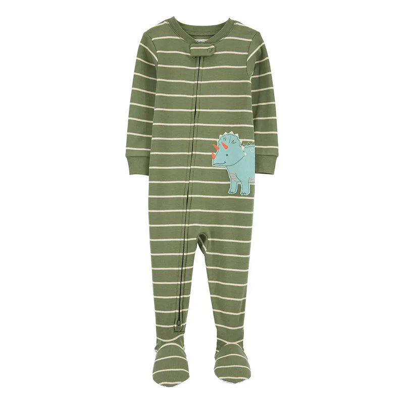 Carter's Baby Boy Striped Cotton Sleep & Play - Dinosaur