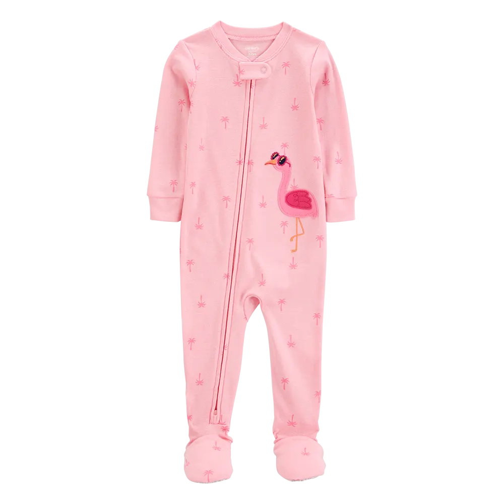 Pyjama dors-bien flamant rose bébé fille - Coton