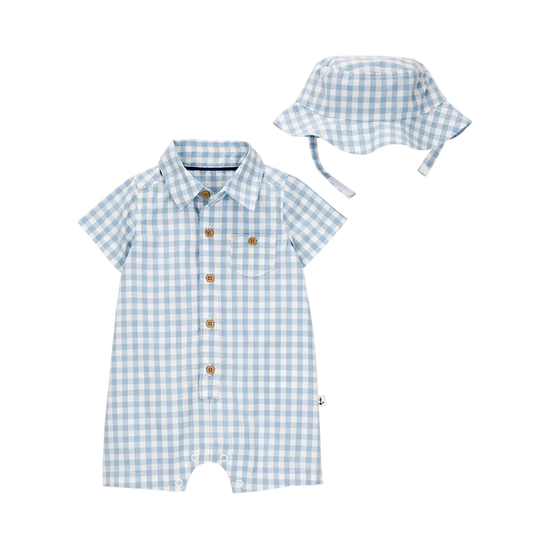 Barboteuse & Chapeau Bébé Garçon Carter's - Vichy