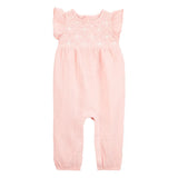 Combinaison en gaze de coton bébé fille - Rose