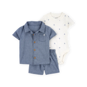 Ensemble 3 pièces ancre pour bébé garçon - Coton