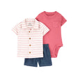 Ensemble 3 pièces rayé pour bébé garçon - Coton