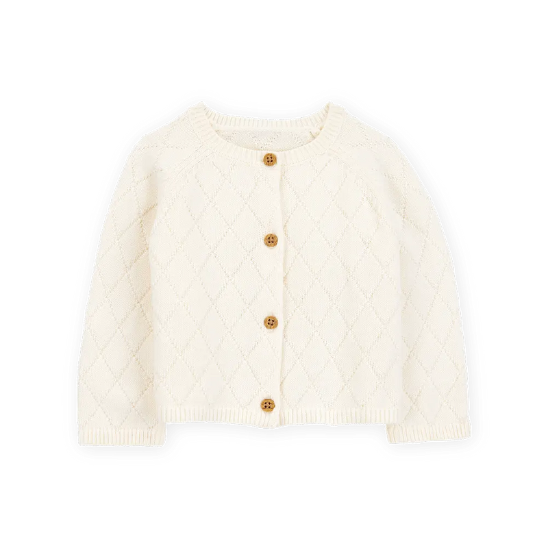 Cardigan Boutonné en Coton Bébé Fille Carter's - Ivoire