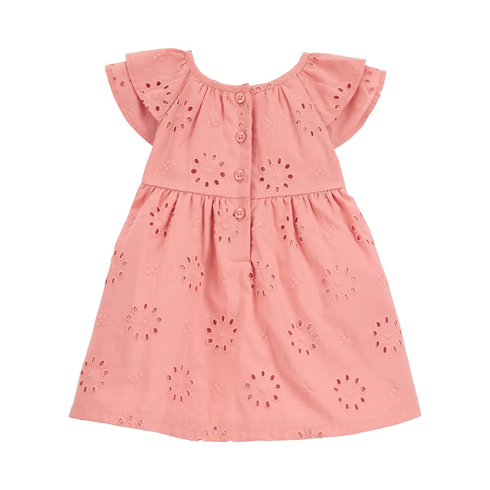 Robe en Coton Broderie Anglaise Bébé Fille Carter's - Rose