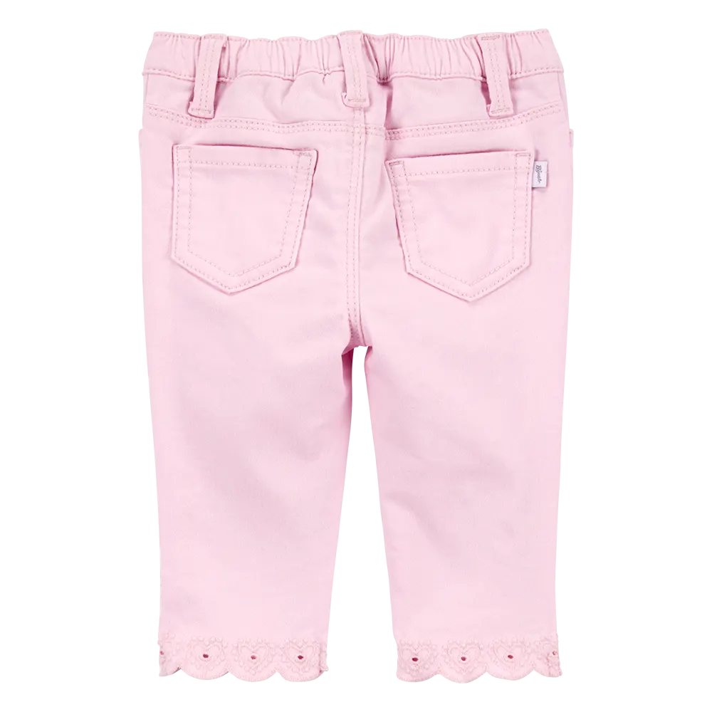 Pantalon à Ourlet Brodé Bébé Fille OshKosh - Rose
