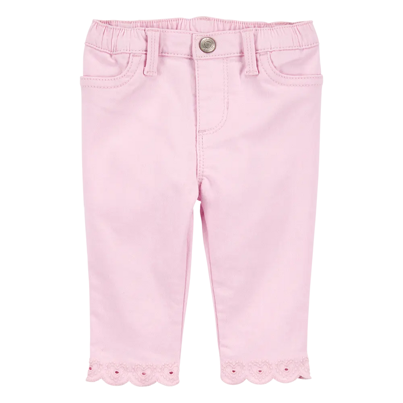 Pantalon à Ourlet Brodé Bébé Fille OshKosh - Rose