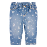 Jean "paperbag" pour bébé fille - Bleu