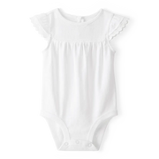 Body pointelle à manches papillon bébé fille - Blanc
