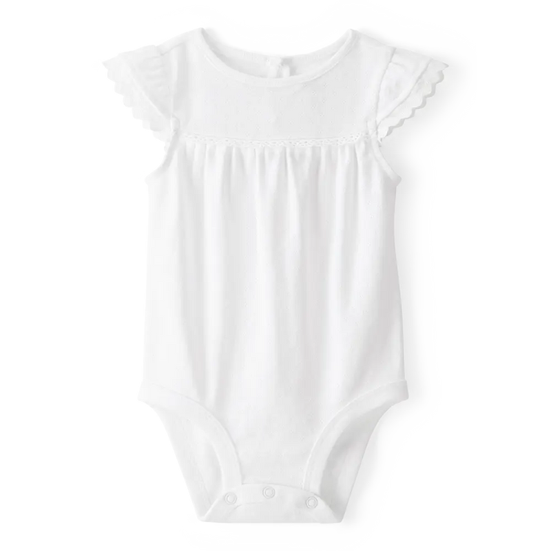 Body de punto pointelle con mangas mariposa para bebé niña OshKosh - Blanco