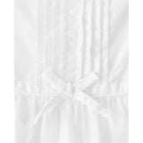 Robe texturée en broderie anglaise bébé fille - Blanc